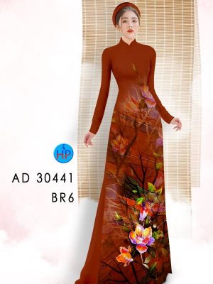 Vải Áo Dài Hoa In 3D AD 30441 28